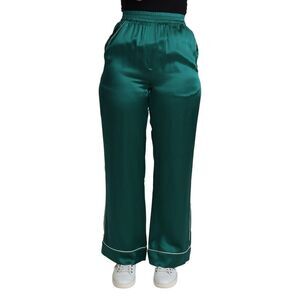 Dolce & Gabbana Dolce Gabbana Silk Satin Trousers Emerald Green Women Green